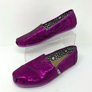Toms Purple Sparkle Classic Flats Size 11